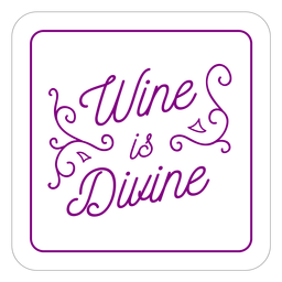 Posavasos Wine divine púrpura cuadrado Diseño PNG