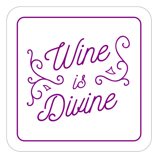 Wine divine purple square coaster PNG Design