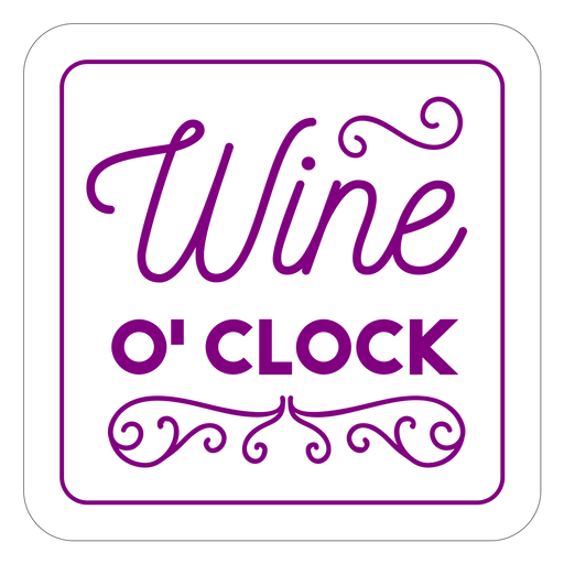 Download Wine oclock square coaster - Transparent PNG & SVG vector file