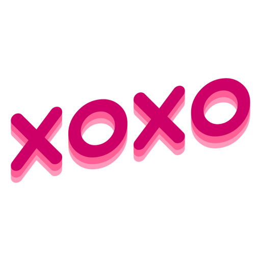 Design de letras de dia dos namorados Xoxo Desenho PNG