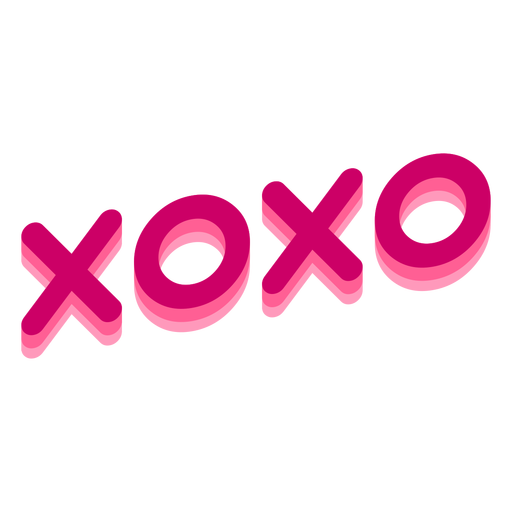 Dise?o de letras de san valent?n xoxo Diseño PNG