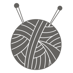 Icono de agujas de bola de hilo gris Transparent PNG