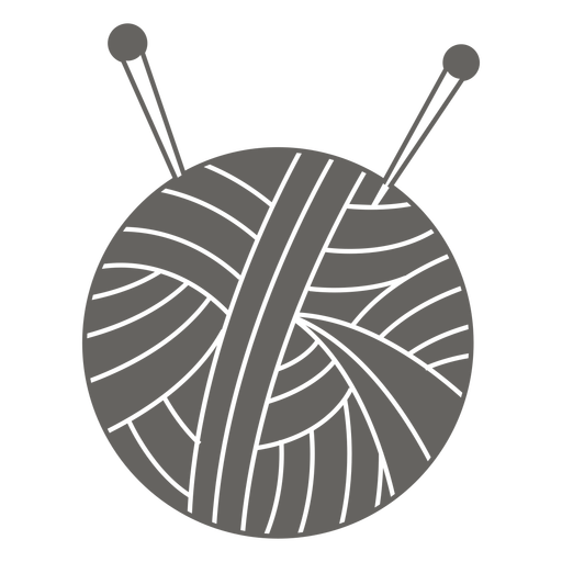 Ícone cinza de agulhas de bola de fio