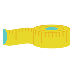 Yellow cloth measuring tape flat Transparent PNG