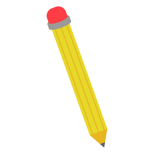 Ícone plano de lápis amarelo Desenho PNG
