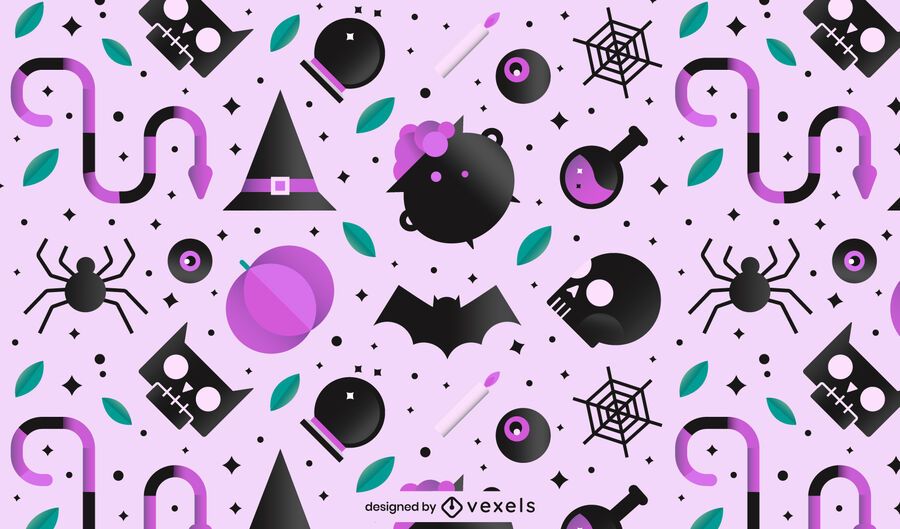 Witch elements halloween pattern Witch elements halloween pattern