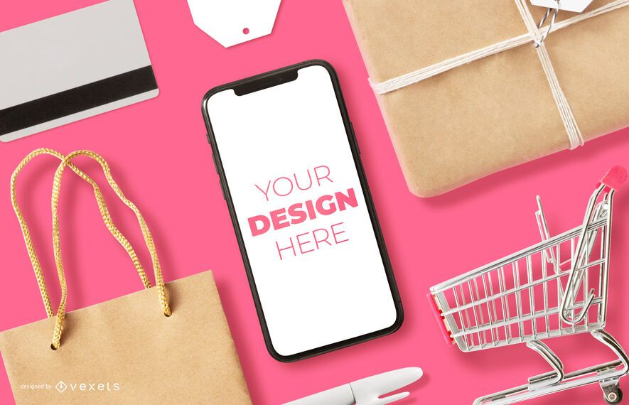 Download Online Shopping Iphone Mockup Composition - PSD Mockup ...