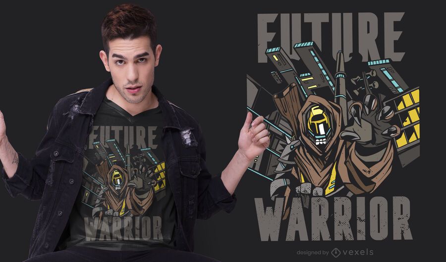 Projeto futuro do t-shirt do guerreiro Projeto futuro do t-shirt do guerreiro