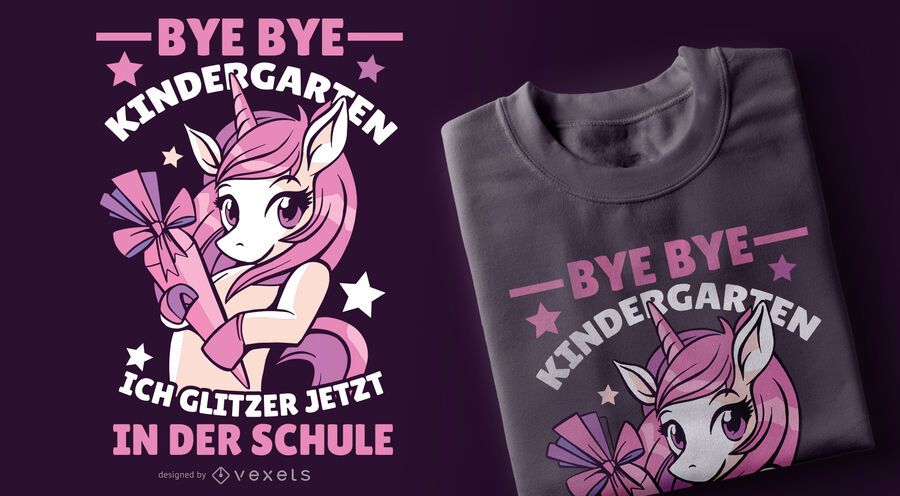 Diseño divertido de la camiseta del unicornio alemán Diseño divertido de la camiseta del unicornio alemán