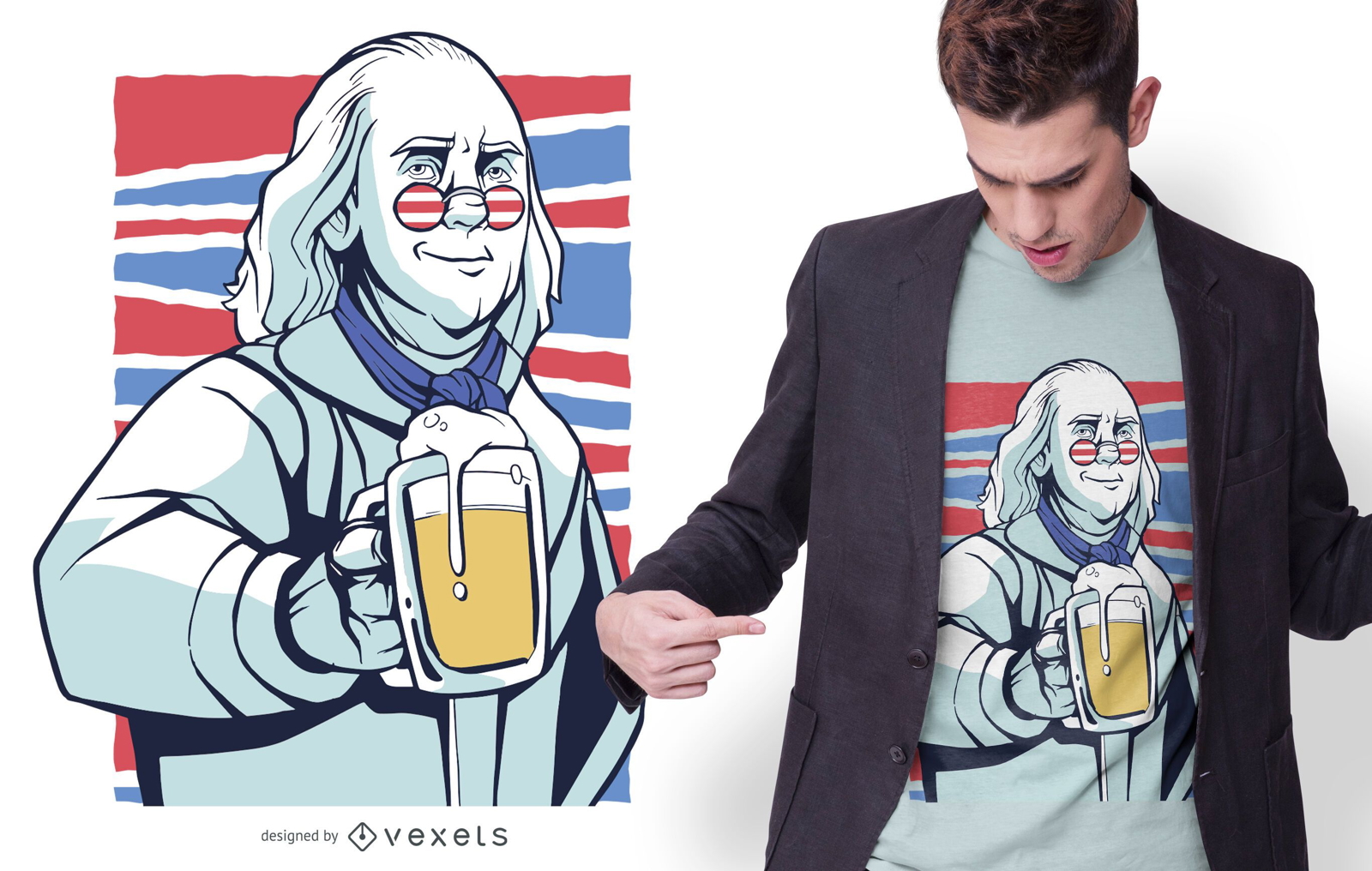 Design de camiseta da cerveja Franklin
