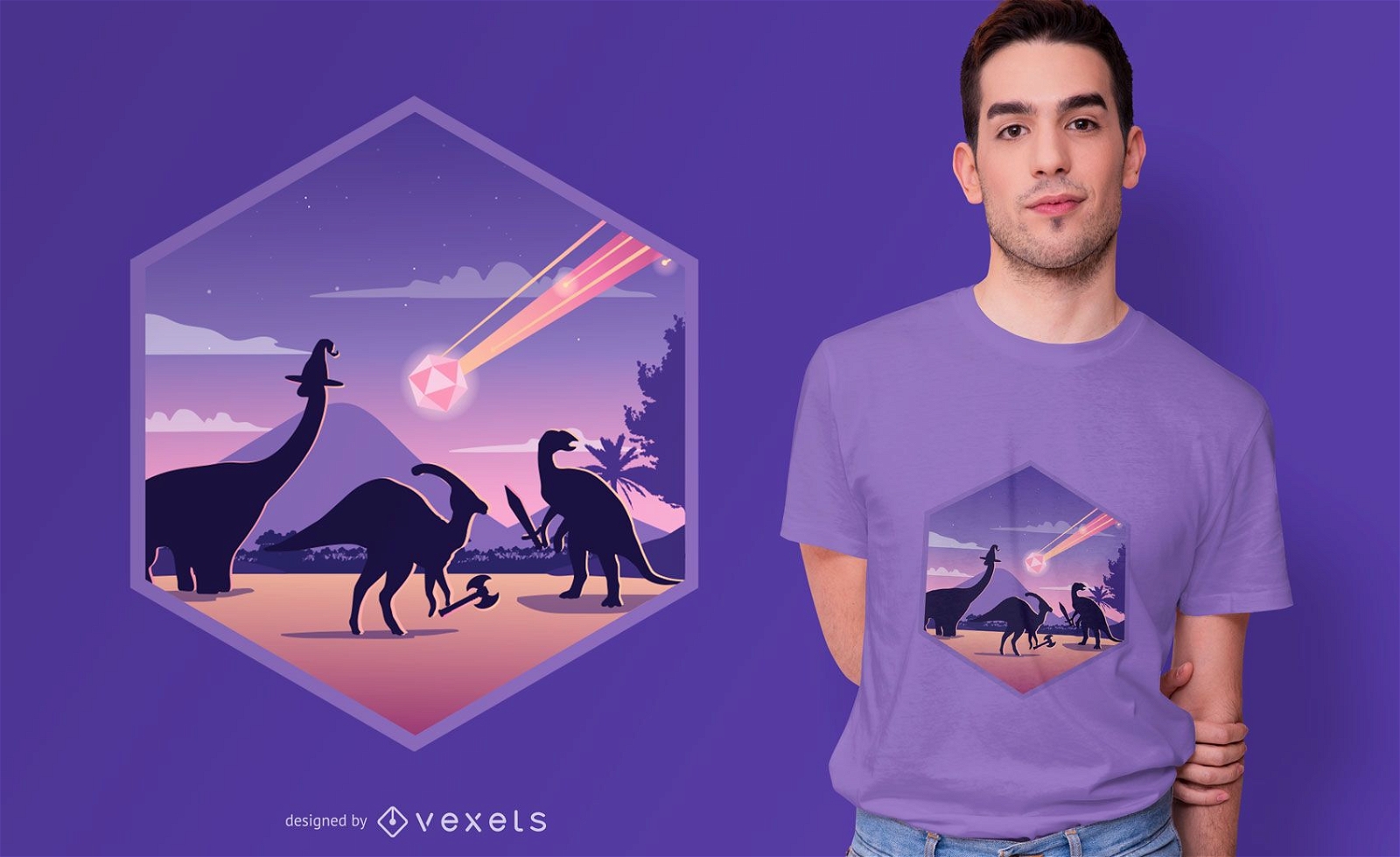 Design de camiseta para extin??o de dinossauros