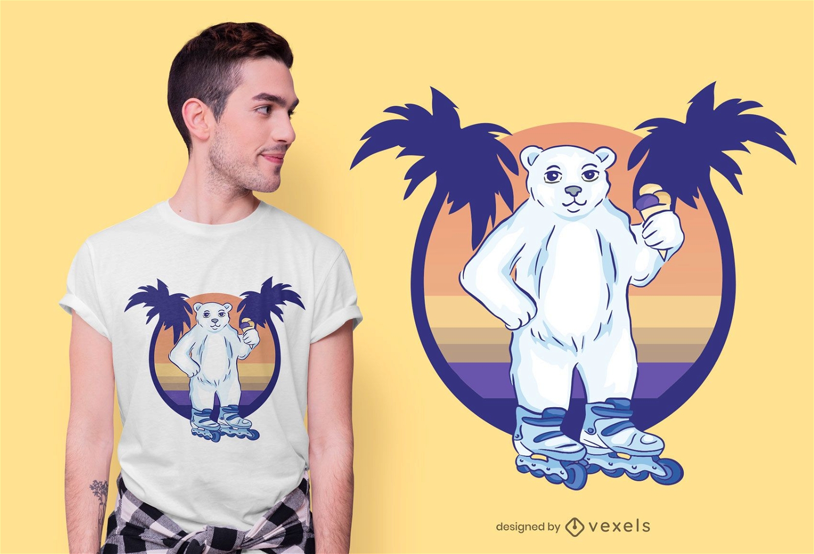 Design de camiseta de urso de patina??o