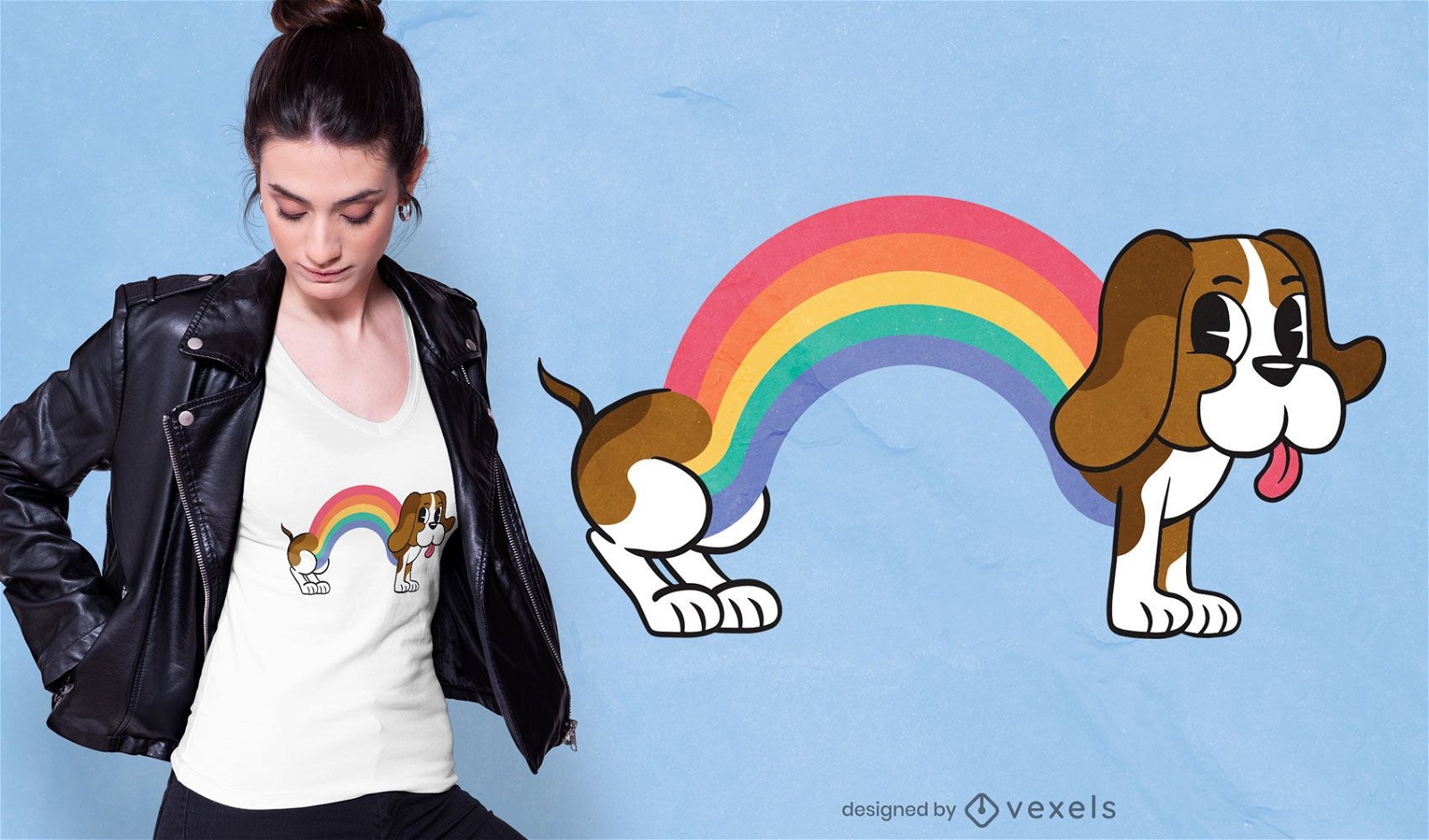 Rainbow dog t-shirt design