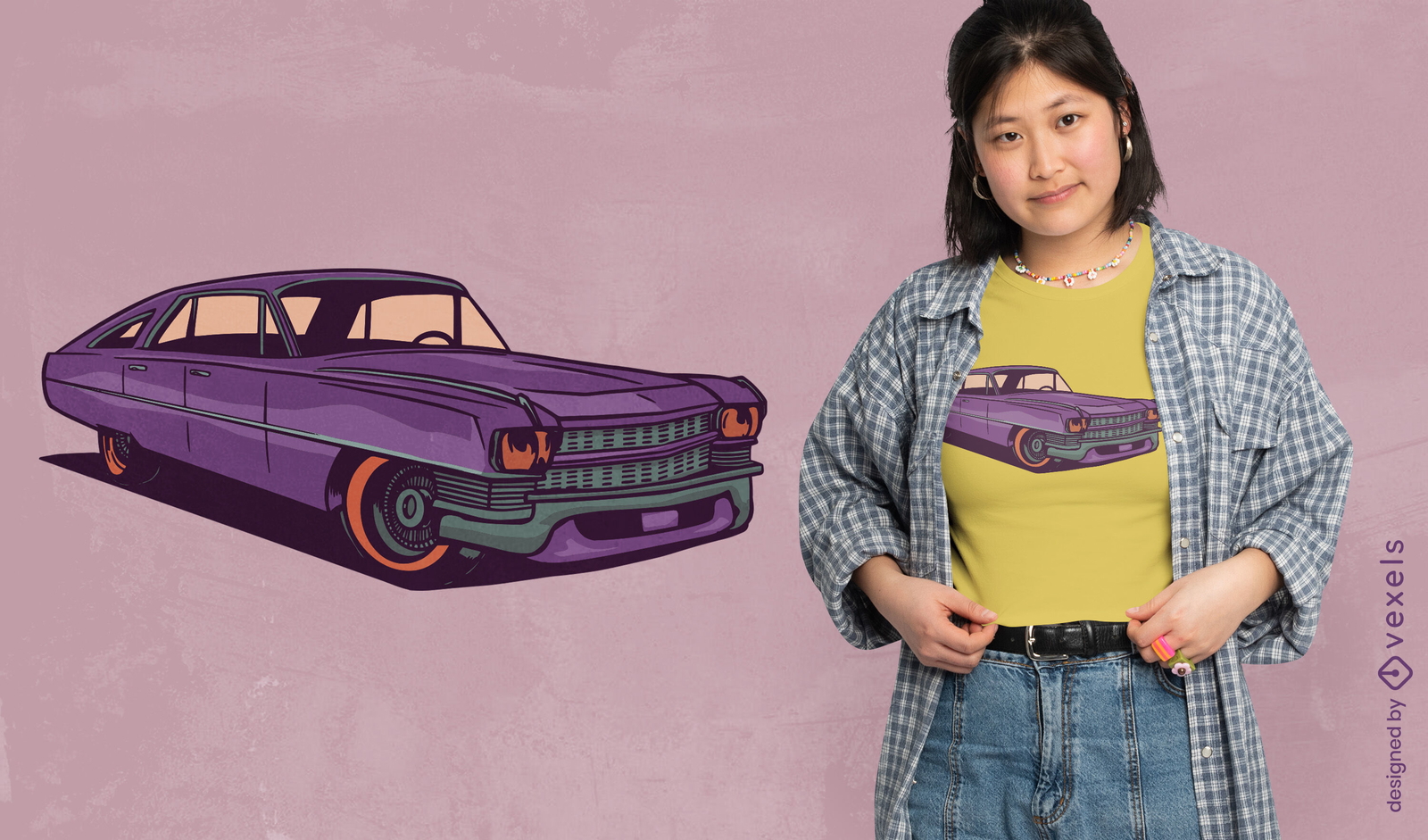 Diseño de camiseta de autos antiguos