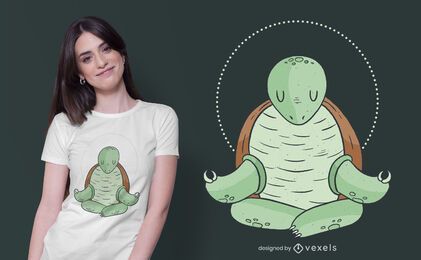 Yoga Turtle T-shirt Design Vector Download