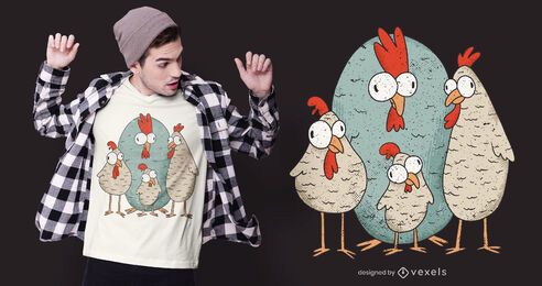Diseño de camiseta de pollo loco Diseño de camiseta de pollo loco