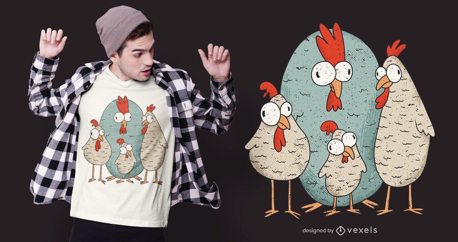 Crazy chicken T-shirt design Crazy chicken T-shirt design