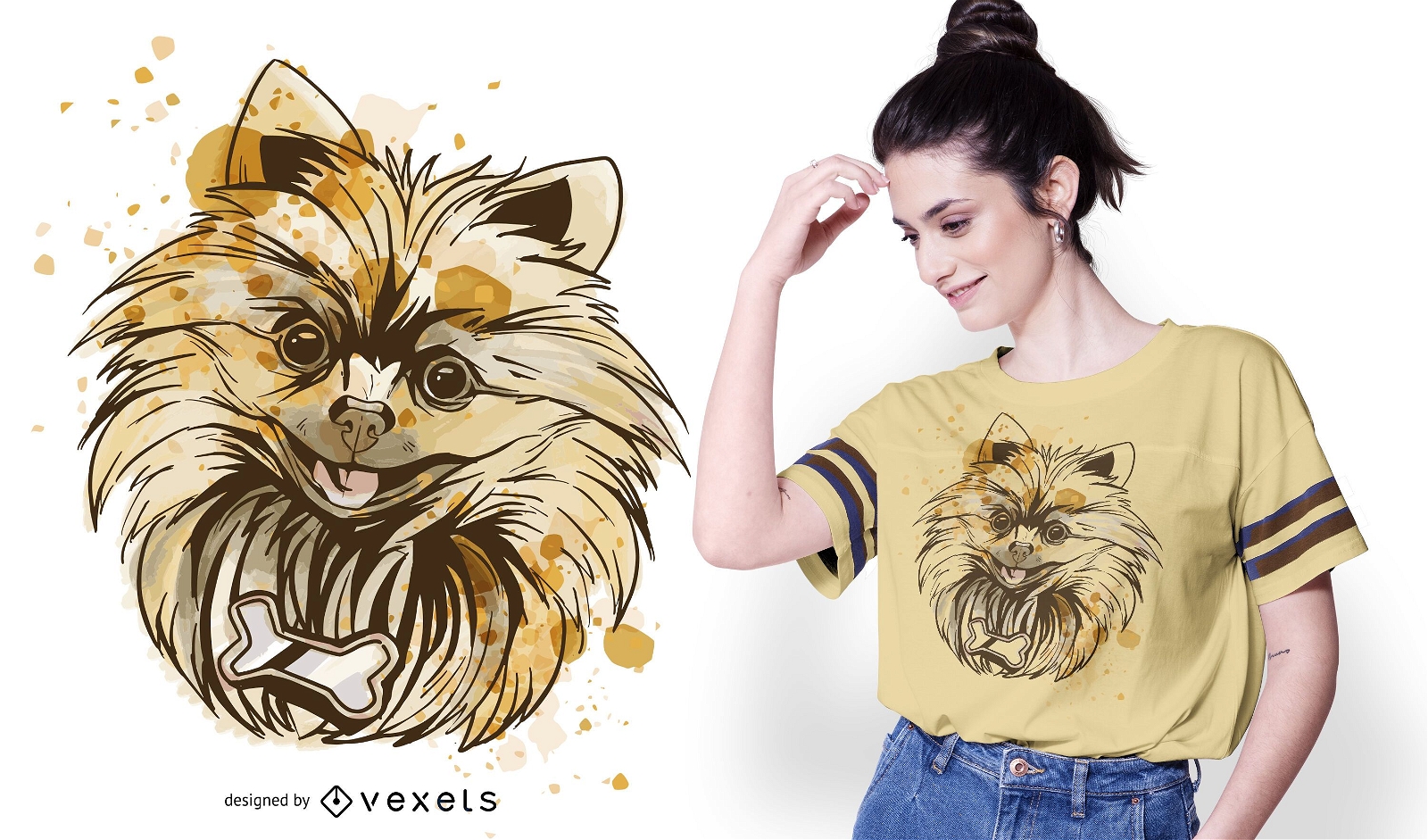 Pomeranian dog t-shirt design