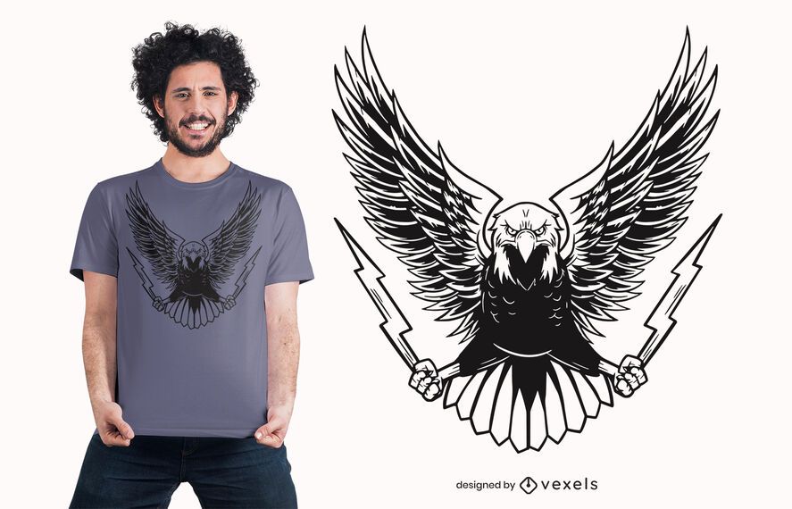 Diseño de camiseta de águila enojada Diseño de camiseta de águila enojada