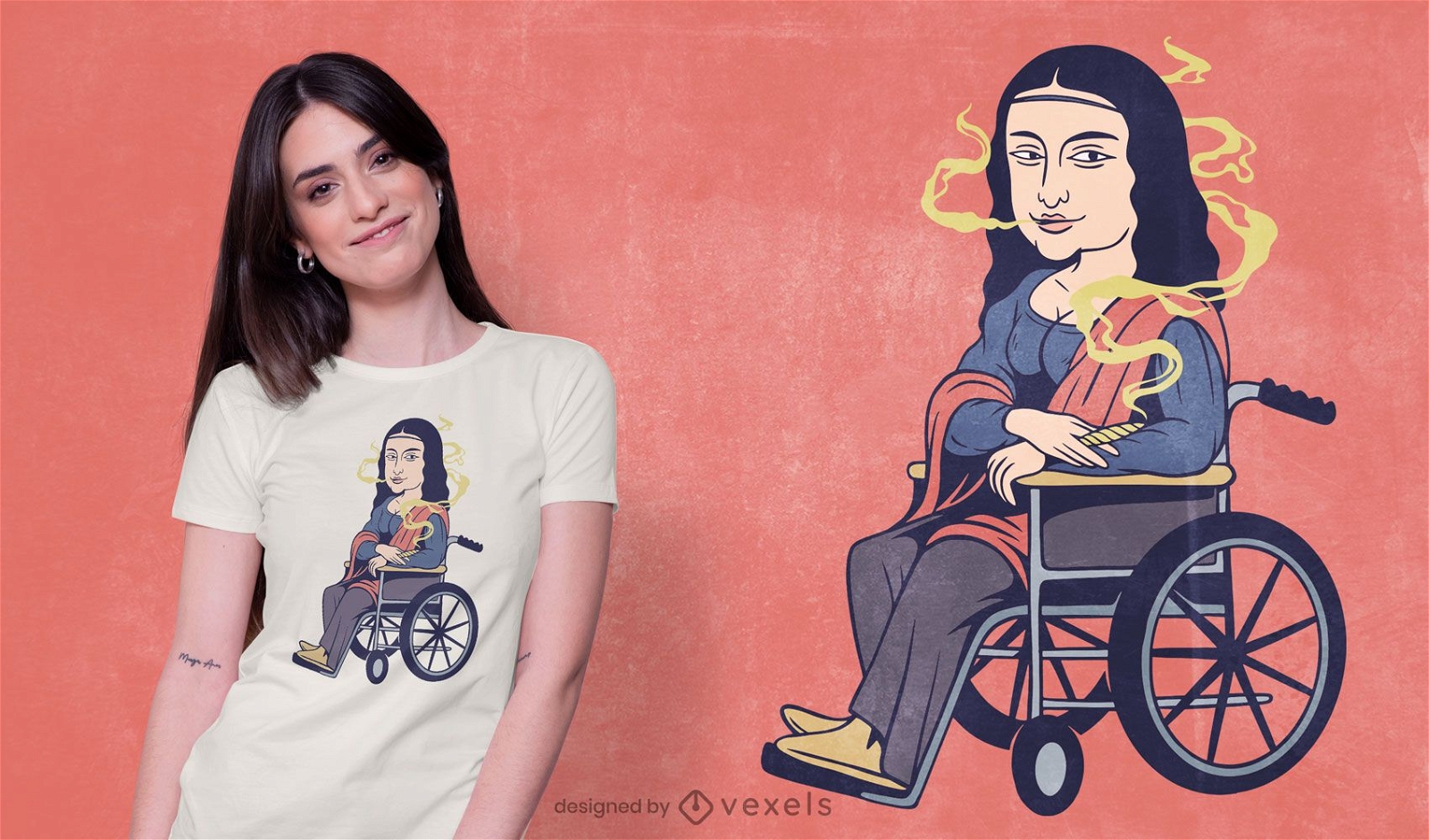 Mona Lisa rauchendes T-Shirt Design