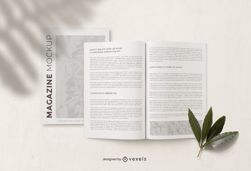 Magazine page mockup composition Magazine page mockup composition