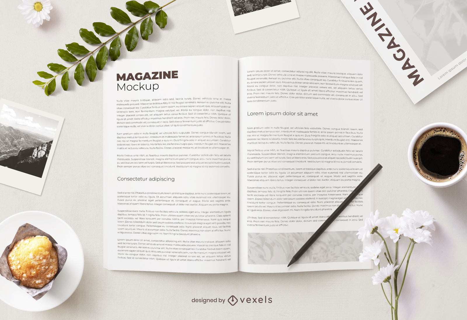 Magazine mockup composition