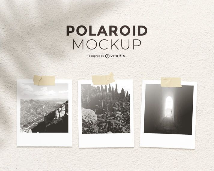 Diseño de maqueta de Polaroid set Diseño de maqueta de Polaroid set