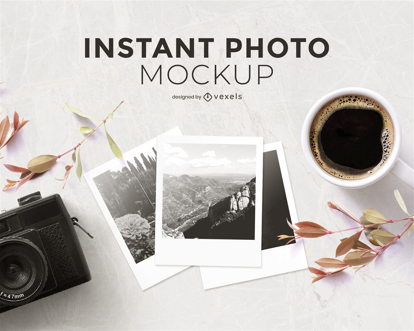 Coffee photography mockup composition
