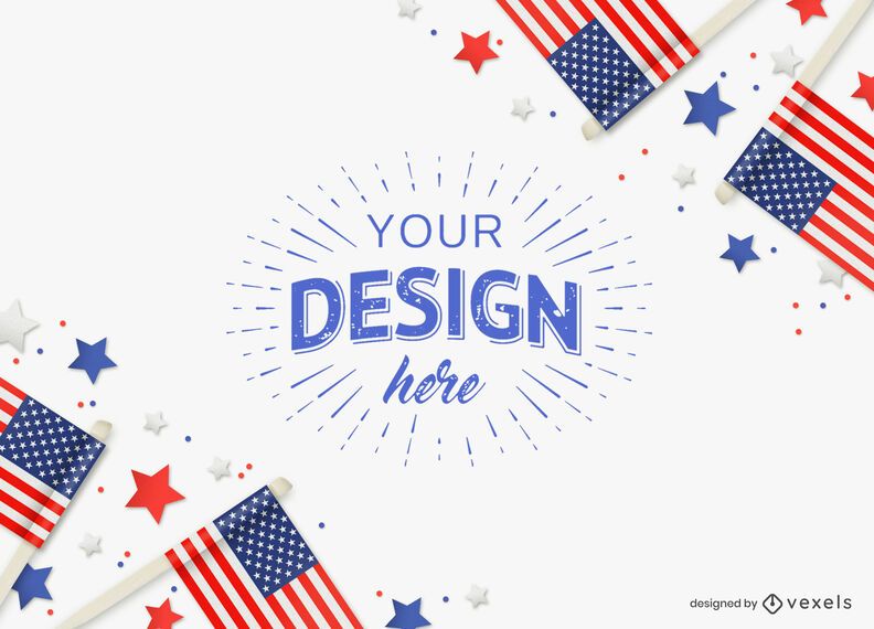 4th of July flag mockup composition 4th of July flag mockup composition