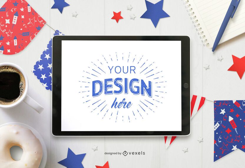 4th of July pennants ipad mockup 4th of July pennants ipad mockup