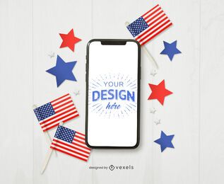 Maqueta de iphone del 4 de julio