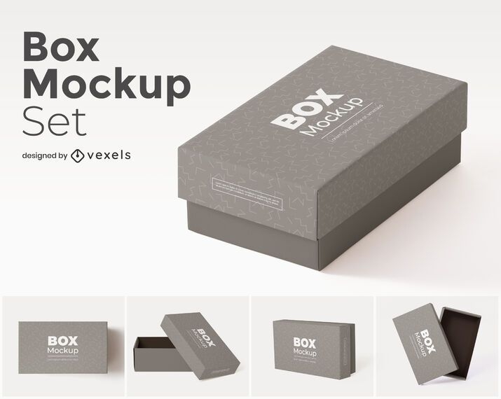 Download Shoe Box Set Mockup - PSD Mockup Download