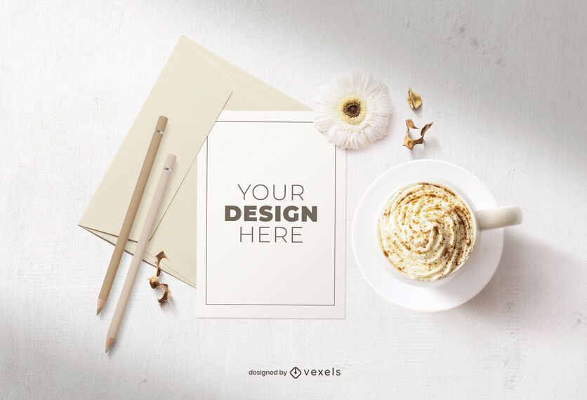 Card breakfast mockup composition Card breakfast mockup composition