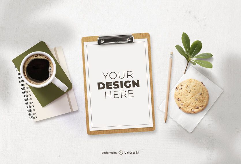 Clipboard breakfast mockup composition Clipboard breakfast mockup composition