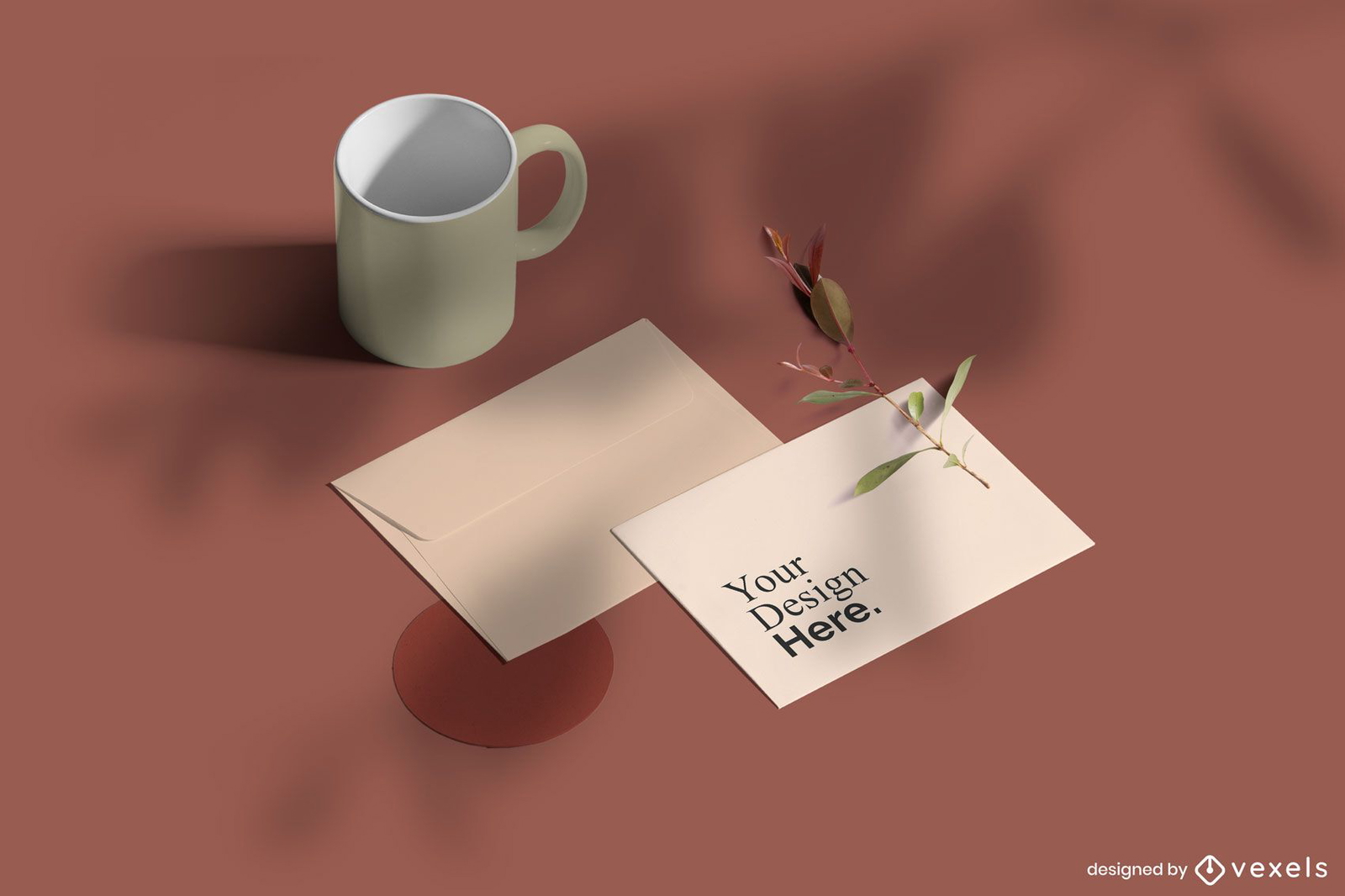 Isometric Card Invitation Mockup