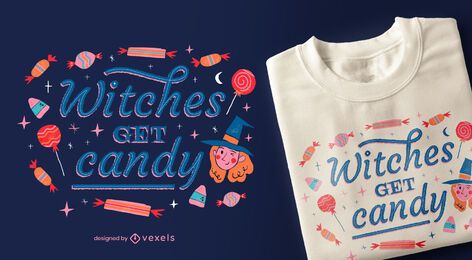witches get candy t-shirt design witches get candy t-shirt design