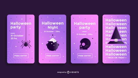 Halloween party social media story template Halloween party social media story template