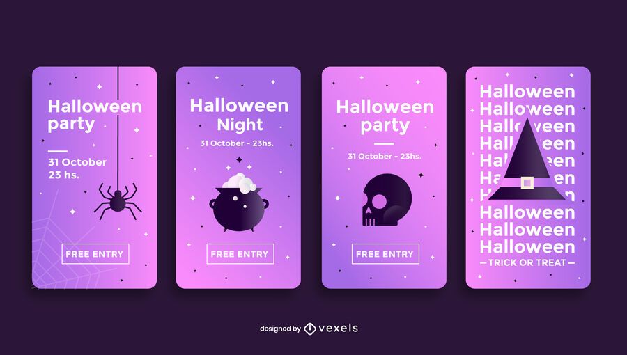 Halloween party social media story template Halloween party social media story template