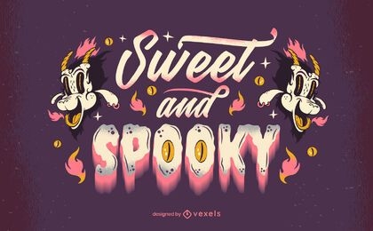 sweet and spooky halloween lettering