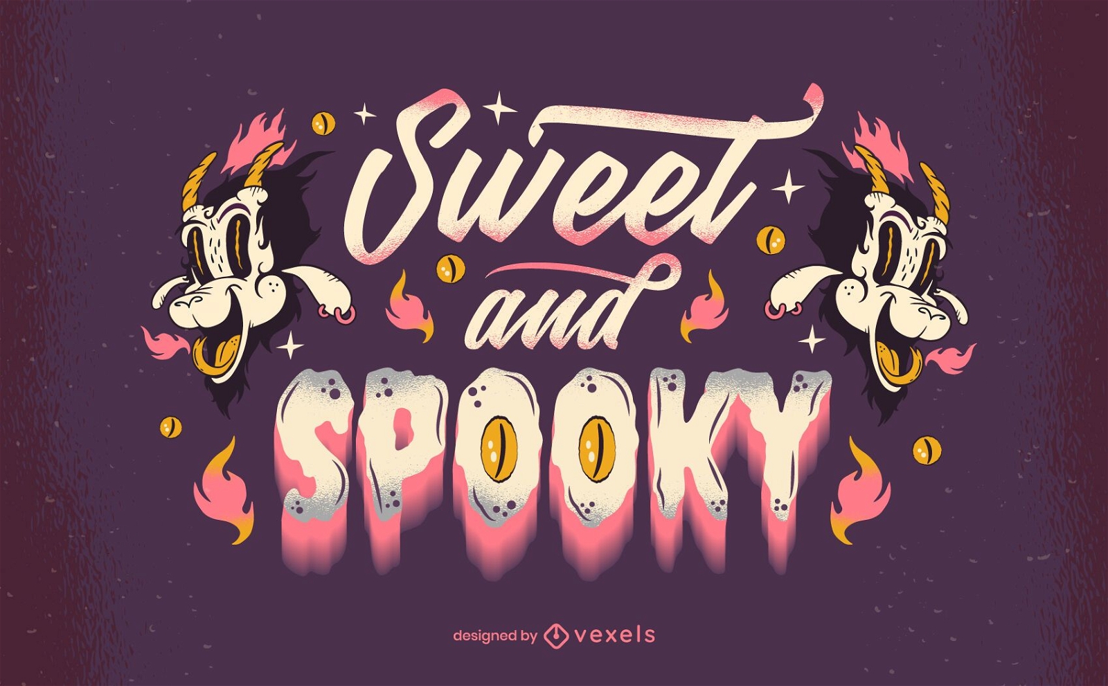 süßer und gruseliger Halloween-Schriftzug
