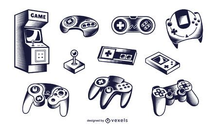 gaming elements illustration set gaming elements illustration set
