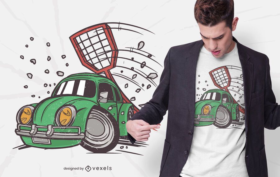 Diseño de camiseta de matamoscas para coche Diseño de camiseta de matamoscas para coche