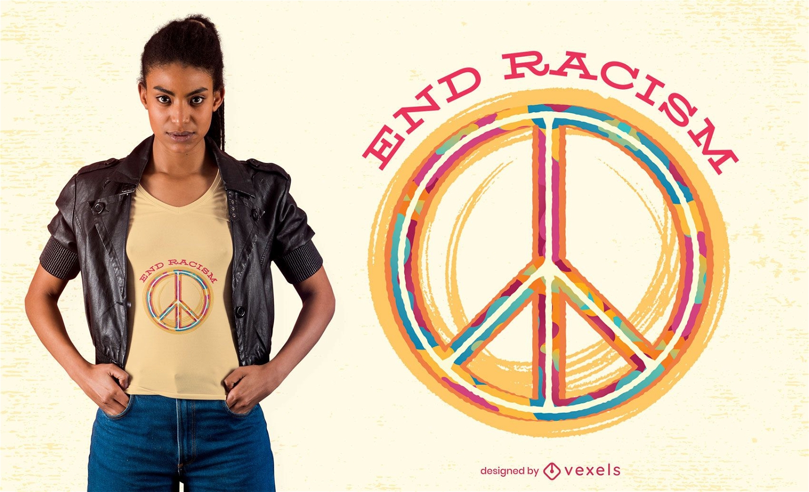 Design de camiseta para acabar com o racismo