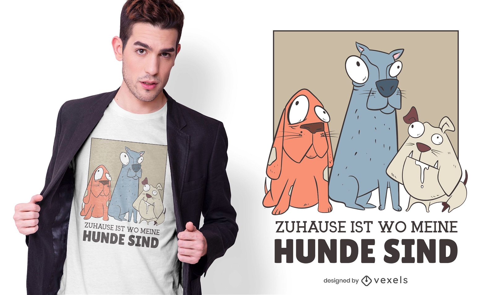 Deutsches T-Shirt-Design der Haushunde