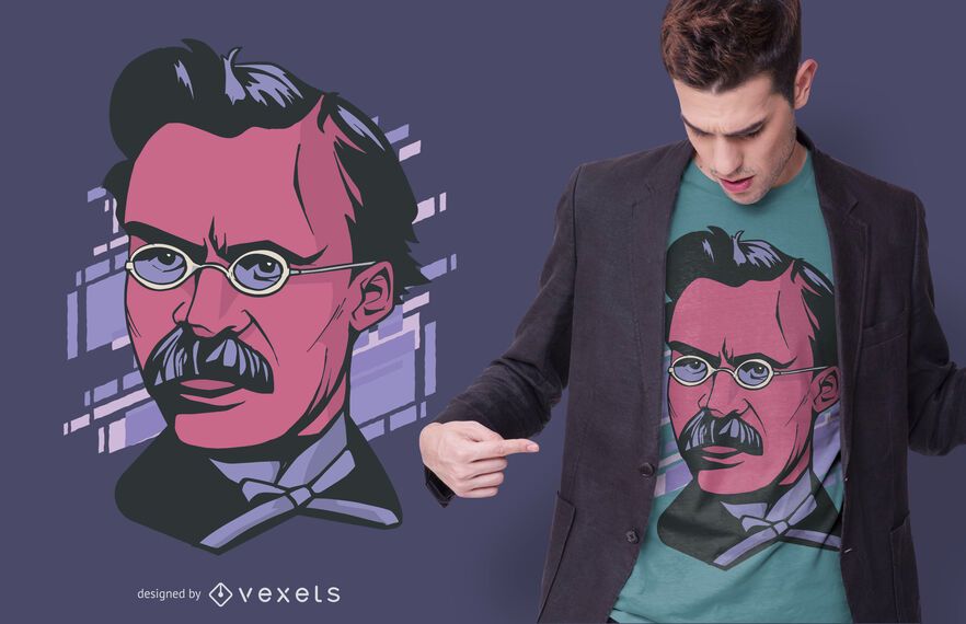 Diseño de camiseta de retrato Nietzche Diseño de camiseta de retrato Nietzche