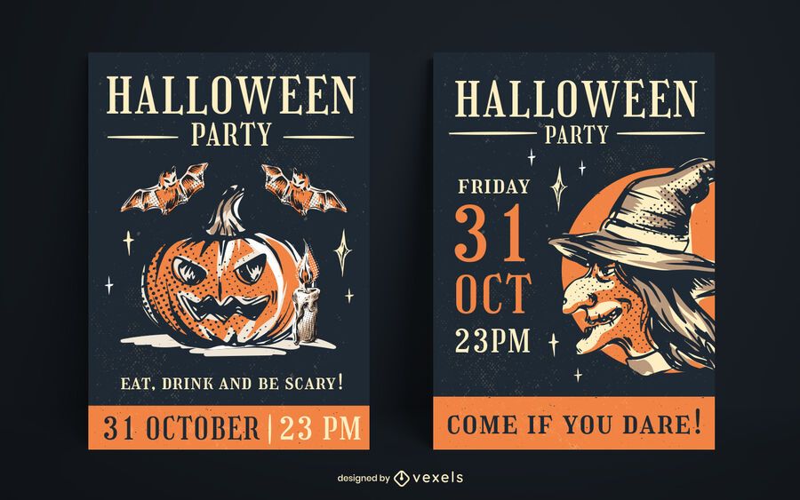 Halloween Vintage Poster Design Halloween Vintage Poster Design