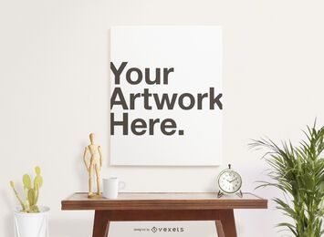 Canvas poster mockup composition