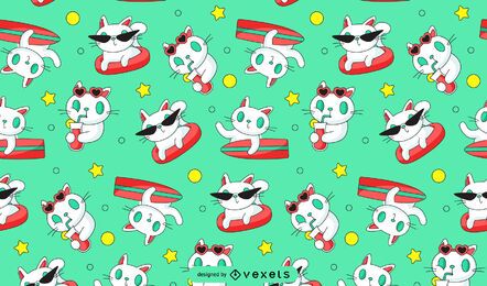 Cat surfing pattern design Cat surfing pattern design