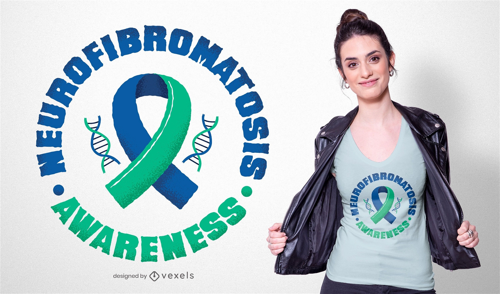 Diseño de camiseta de conciencia de neurofibromatosis