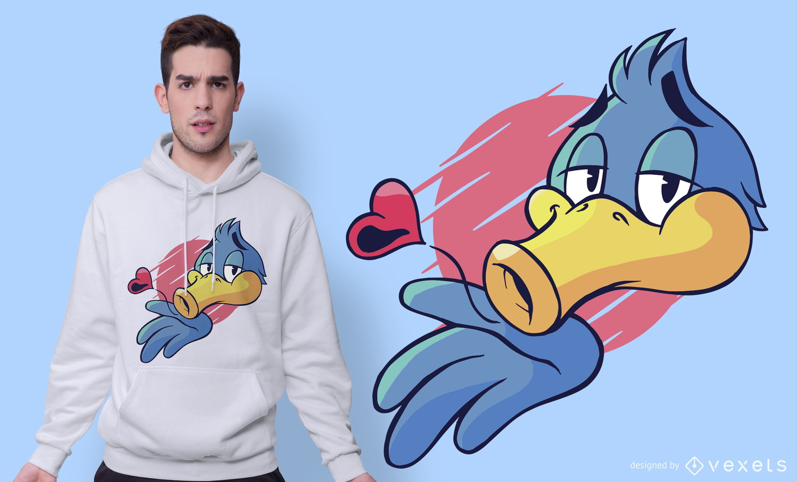 Bird blowing kiss t-shirt design